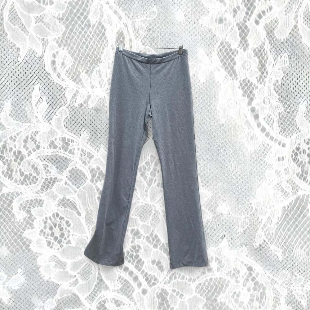 Vintage City Lights Grey Flared Pants 90s Stretchy Minimalist Trousers